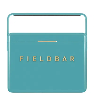 Fieldbar Mini Bar Cooler Box With Leather Sling In Blue
