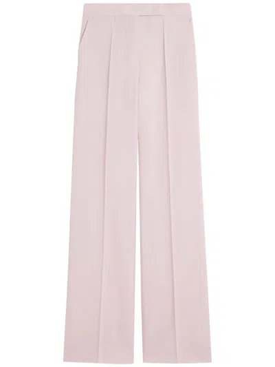 Max Mara High Waist Wide Leg Pleated Trousers In Pink