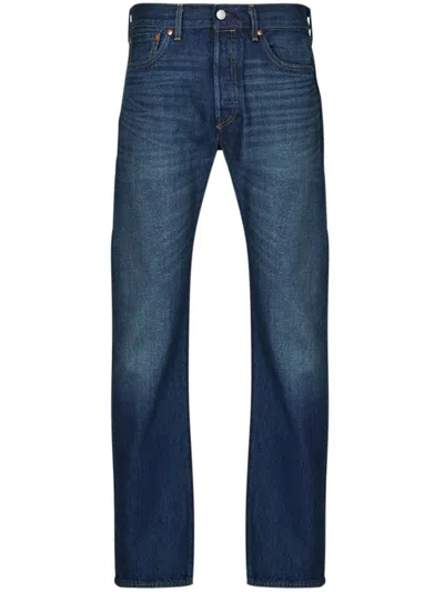 Levi's 501 Straight-leg Jeans In Light-wash Cotton In Blue