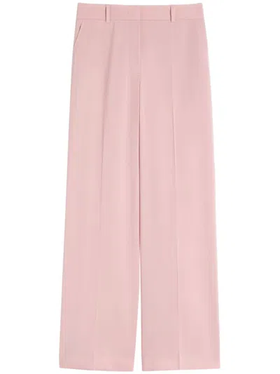 Weekend Max Mara Tailored Trousers Pleats Belt Loops Pockets In Pink