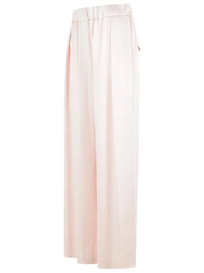 Jil Sander Acetate Blend Trousers Wide Leg Back Pockets In Pink