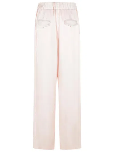 Jil Sander Acetate Blend Trousers Wide Leg Back Pockets In Pink