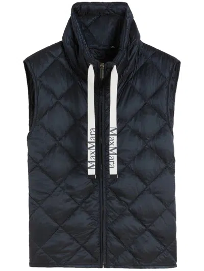 Max Mara The Cube Navy Down Jacket In Blue