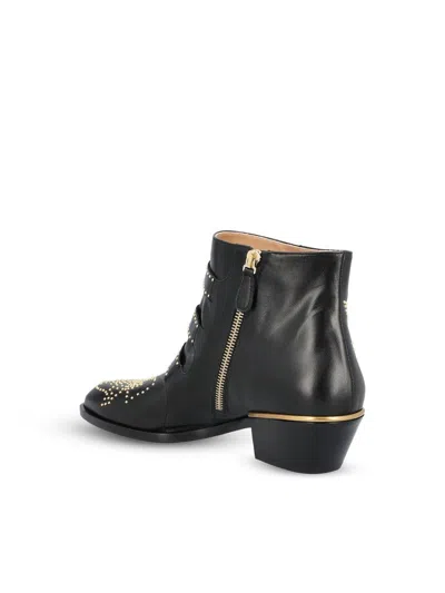 Chloé Susan Studded Leather Ankle Boots In Multi