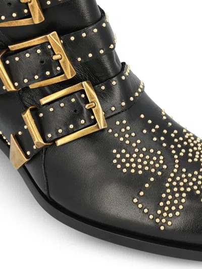 Chloé Susan Studded Leather Ankle Boots In Multi