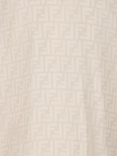 Fendi White Ff Silk Shirt Women In Neutral