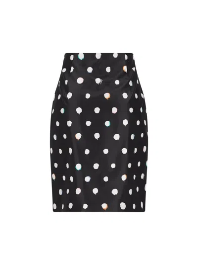 Fendi Falena Dots Printed Mini Skirt In Black