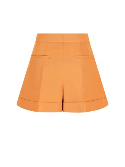 Fendi Orange Fleece Wool Shorts In Orange
