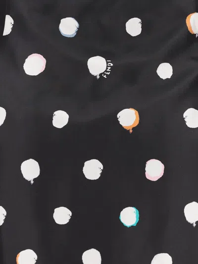 Fendi Falena Dots Printed Mini Skirt In Black