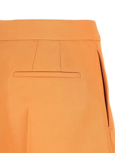 Fendi Orange Fleece Wool Shorts In Orange