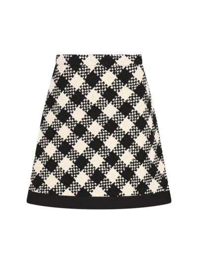 Valentino Cotton And Wool-blend Tweed Miniskirt In Black