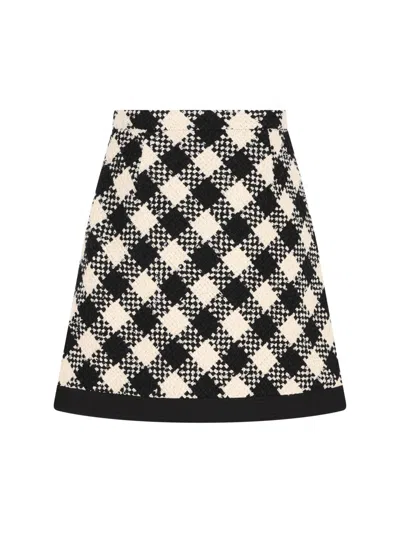 Valentino Cotton And Wool-blend Tweed Miniskirt In Black