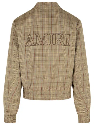 Amiri Virgin Wool Blend Jacket With Point Collar In Brown