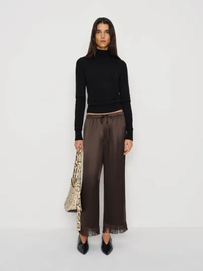 Reformation Olina Cropped Pant Brown Xs In Brown