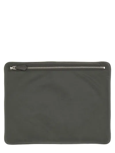 Dolce & Gabbana Charcoal Fabric Clutch In Gray