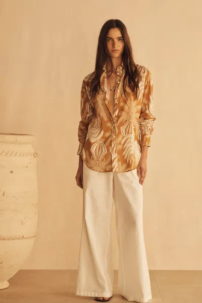 Aur Ocea Dalla Palma Long Sleeve Shirt In Brown