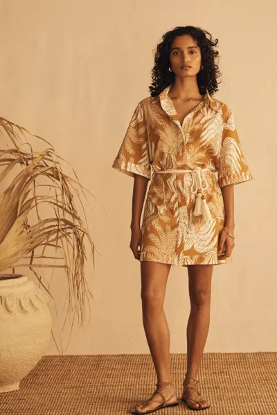 Aur Ocea Dalla Palma Mini Shirt Dress In Neutral