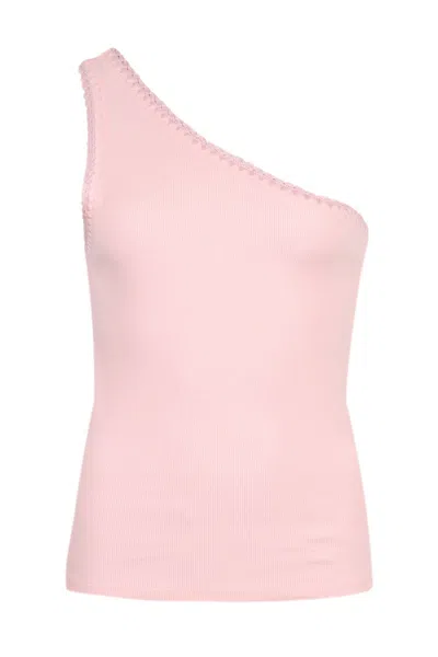 Kivari Tallulah One Shoulder Tank Pink In Pink