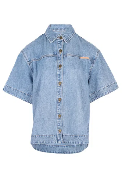 Kivari Marla Denim Shirt Stonewash/blue In Blue