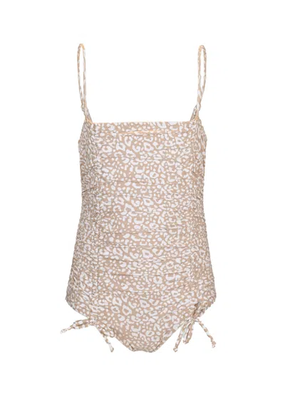 Shade Critters Ditsy Leopard Girls Cinched One Piece Swimsuit In Multi