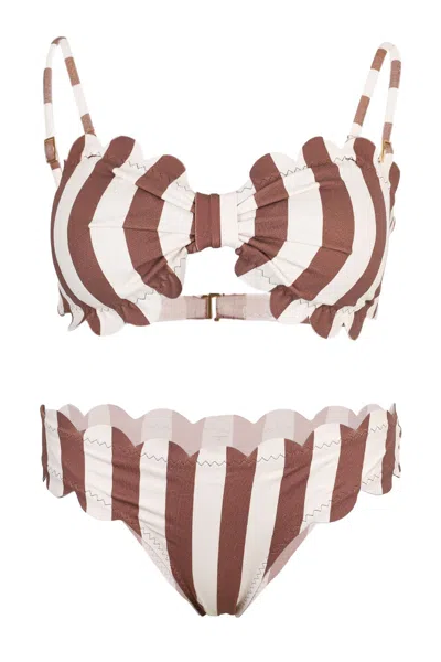 Gapaz Santorini Laser Leque Bikini Set In Brown