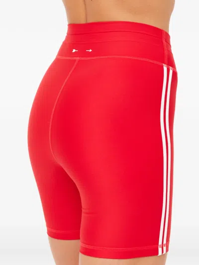 The Upside Oxford 5 In Striped Shorts In Red