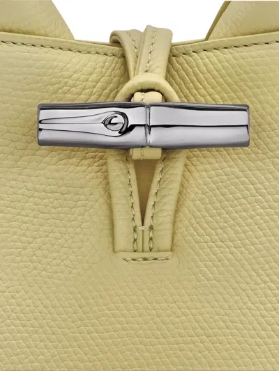 Longchamp Le Roseau Xs Grained-leather Top Handle Bag In Yellow