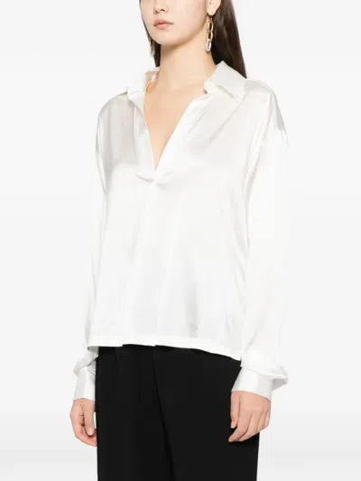 Tom Ford Satin Blouse In White