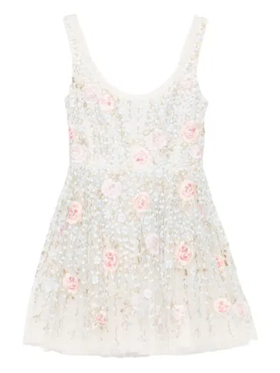 Needle & Thread Cressida Mini Dress In Neutral