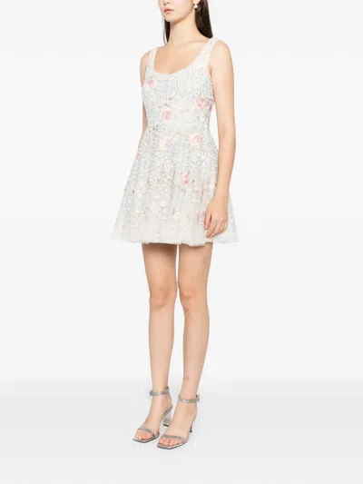 Needle & Thread Cressida Mini Dress In Neutral