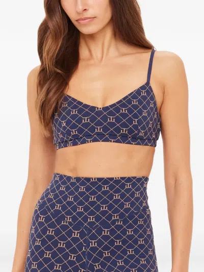 The Upside Ezra Ballet Patterned Bra In Blue