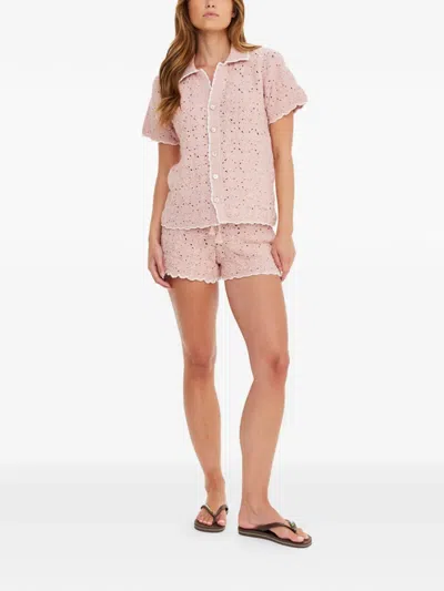 The Upside Anoki Crochet Shirt In Pink