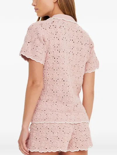 The Upside Anoki Crochet Shirt In Pink