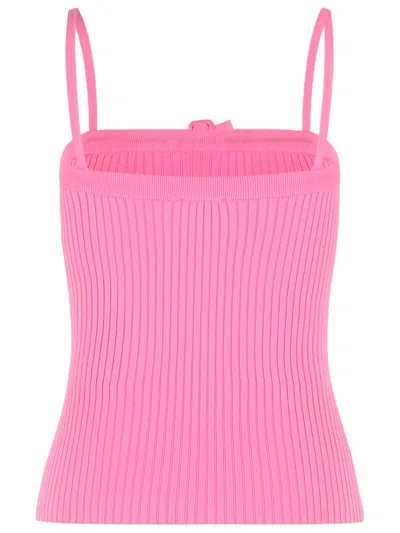 Courrèges Buckle Tank Top In Pink Viscose Blend In Pink