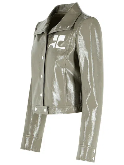 Courrèges Reedition Logo-detail Jacket In Gray