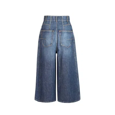 Dior Wide-leg Denim Jeans Women In Blue