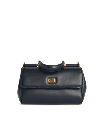 Dolce & Gabbana 'my Sicily' Plongé Calf Leather Handbag In Black