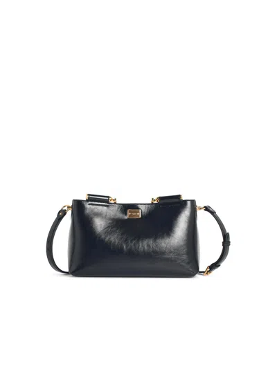 Dolce & Gabbana Vittoria Hand In Calfskin Leather Bags In Black