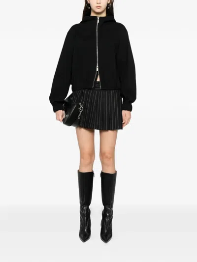 Helmut Lang Hooded Front Zip Jacket In Black
