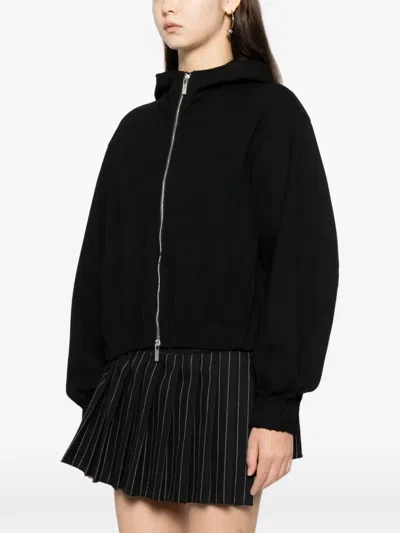 Helmut Lang Hooded Front Zip Jacket In Black