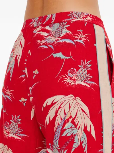 The Upside Palma Sierra Floral-print Palazzo Pants In Red