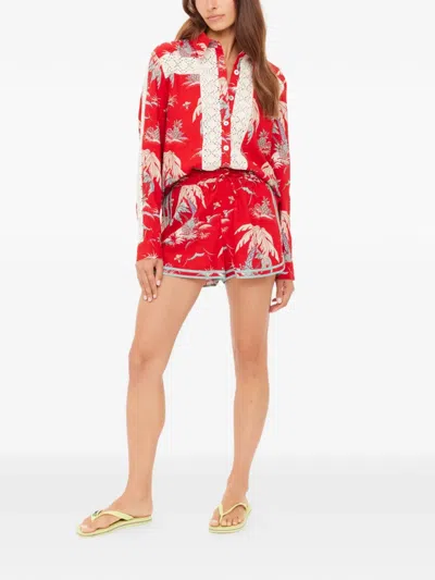 The Upside Palma Klio Floral-print Shorts In Red