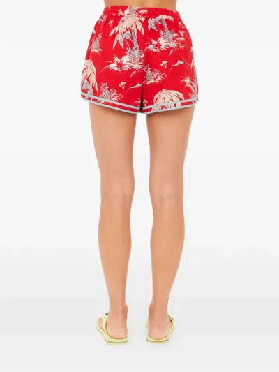 The Upside Palma Klio Floral-print Shorts In Red