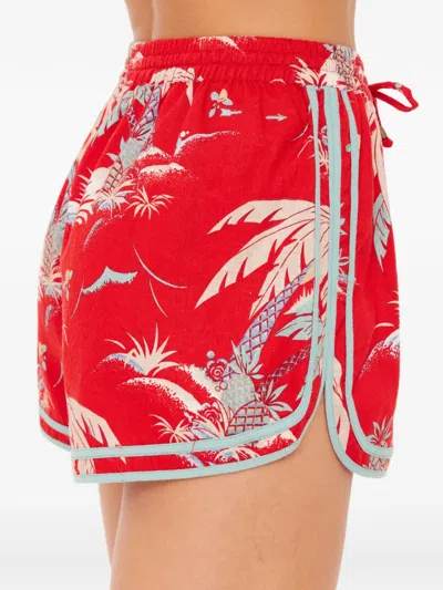 The Upside Palma Klio Floral-print Shorts In Red