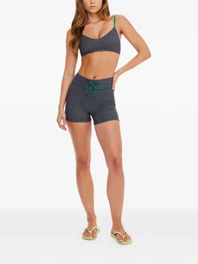 The Upside Aliki Ballet Check-pattern Bra In Multi