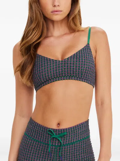 The Upside Aliki Ballet Check-pattern Bra In Multi