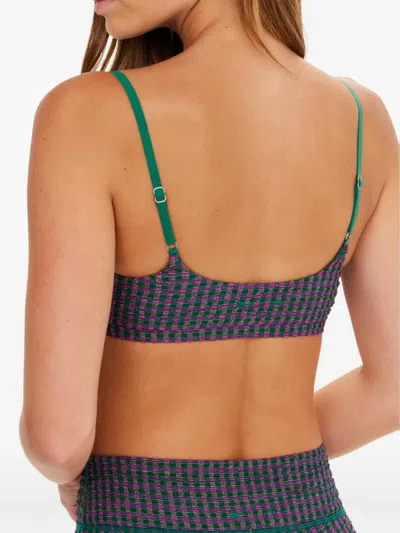 The Upside Aliki Ballet Check-pattern Bra In Multi