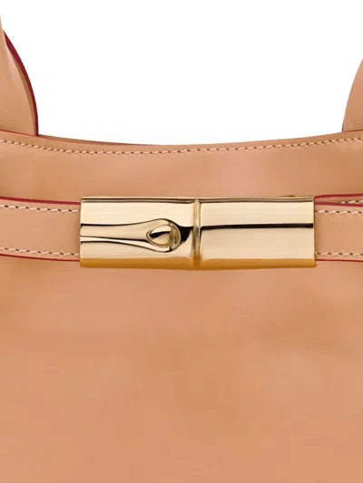 Longchamp Le Roseau L Leather Tote Bag In Brown