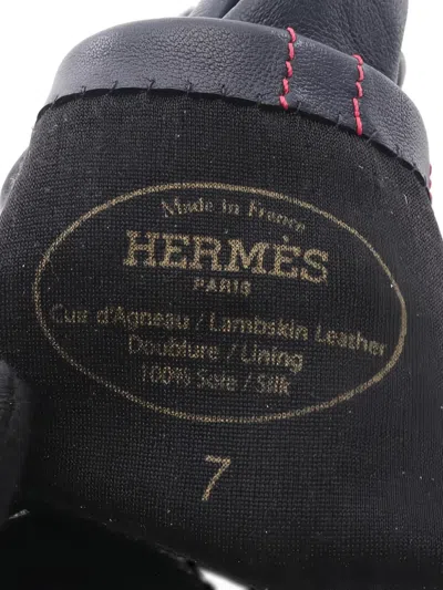 Pre-owned Hermes 2010s Stitched Gloves In Blue