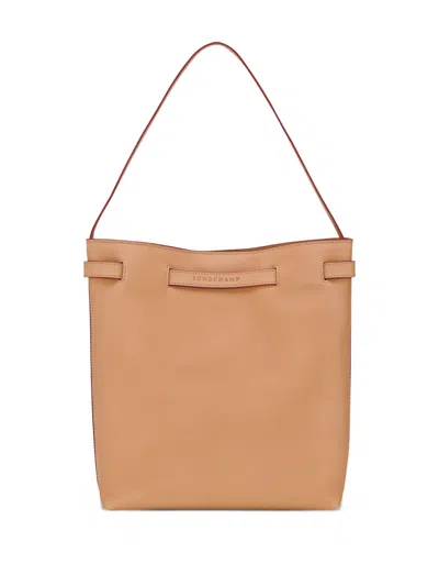 Longchamp Le Roseau L Smooth Leather Shoulder Bag In Orange